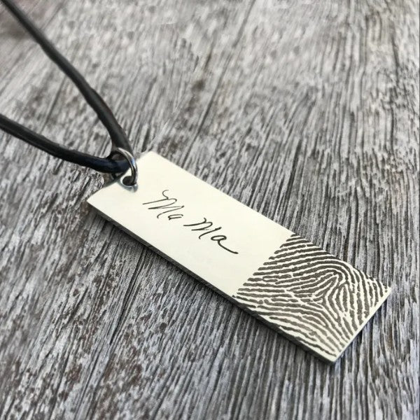 Laser Engraved Bar Necklace for Men